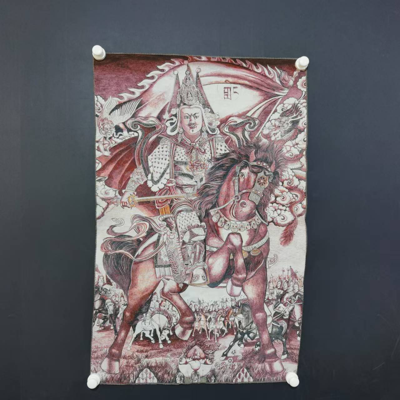 Embroidery Horse - Thangka de 35 pulgadas con bordado