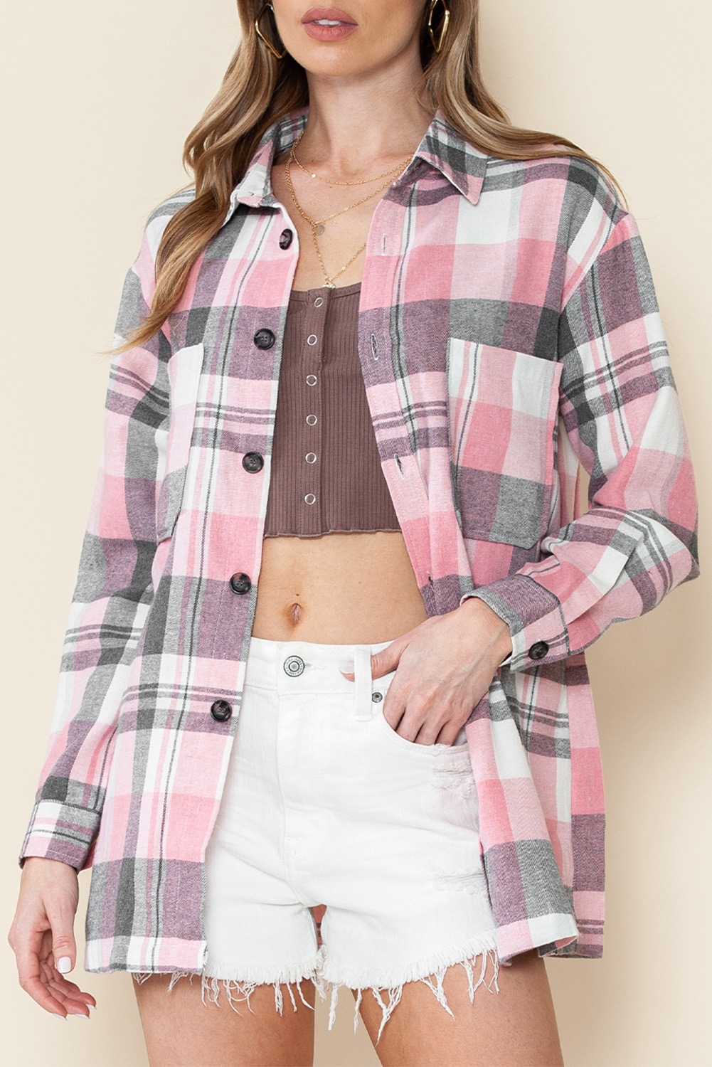 Embroidery Online - Camisa de mujer con solapa, a
