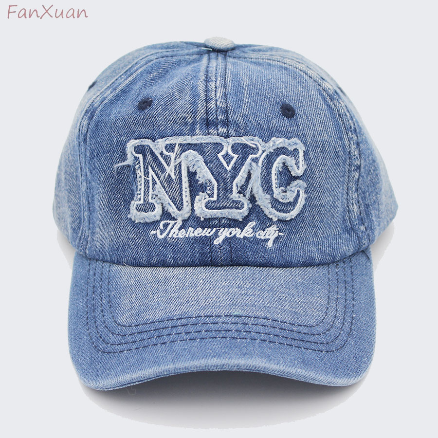 Embroidery Nyc - Gorra de béisbol de mezclilla para