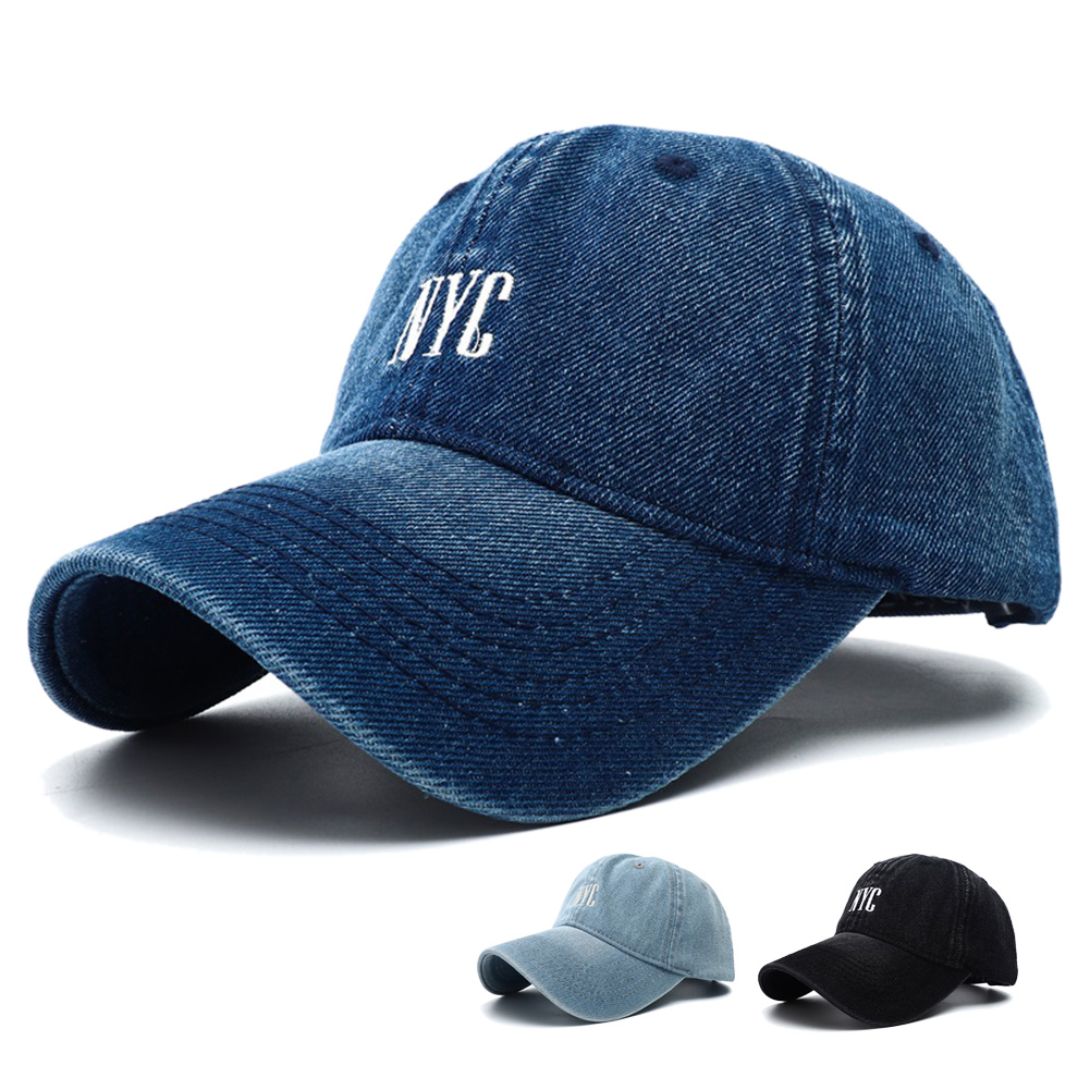 Embroidery Nyc - Gorra de béisbol de mezclilla lavada
