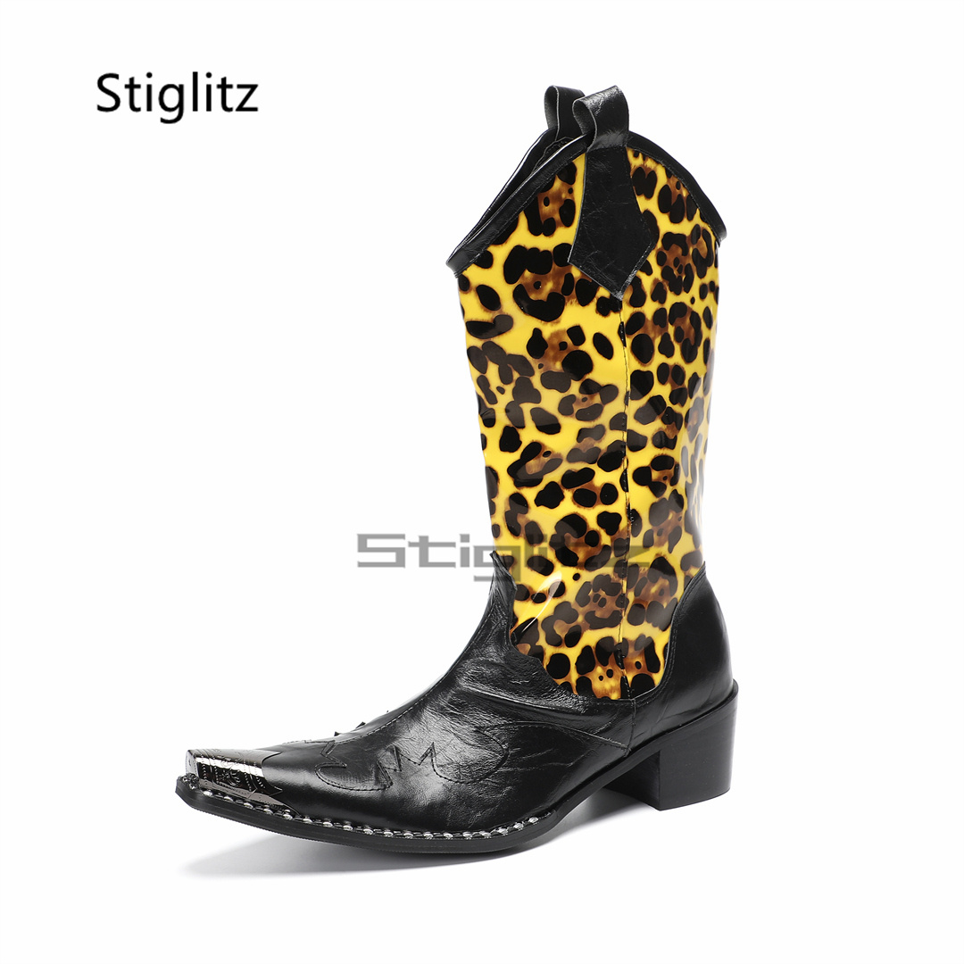 Embroidery On Leather - Botas de montar con estampado de