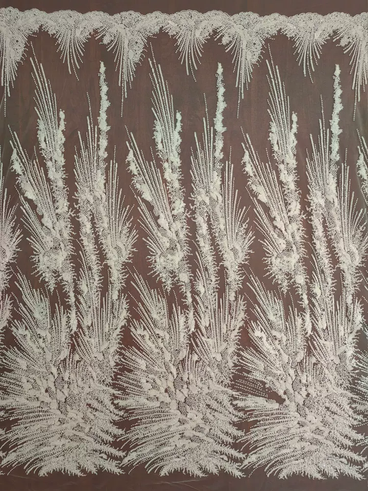 Embroidery Beads - Tela de malla suave con bordado