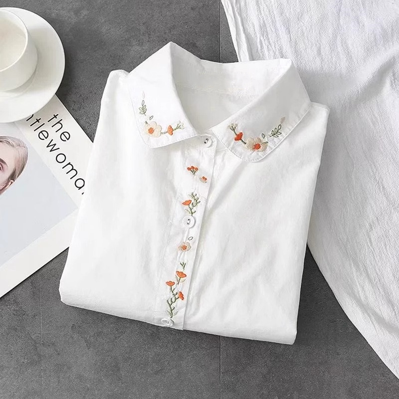 Embroidery Online - Nuevas camisas blancas de algodón puro