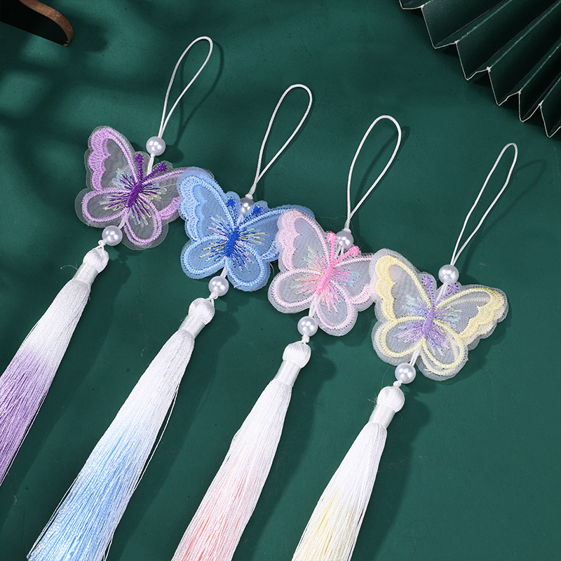Embroidery Horse - Borla de mariposa con bordado de