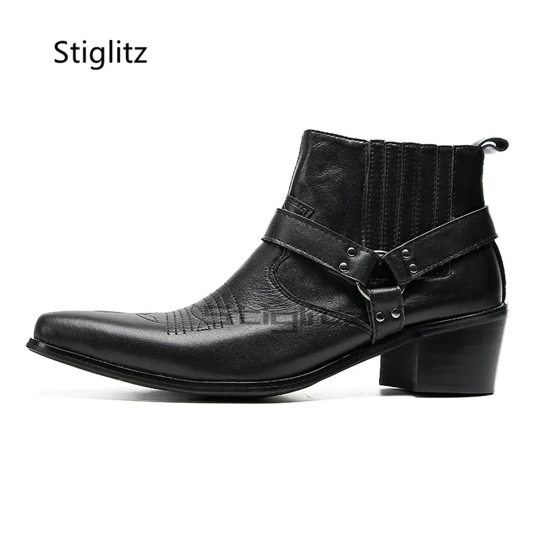 Botas de hombre de cuero negro - Embroidery On Leather reseña y precio