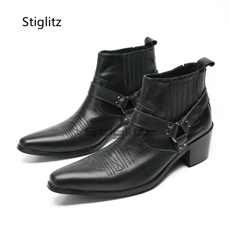 Botas de hombre de cuero negro - Embroidery On Leather reseña y precio