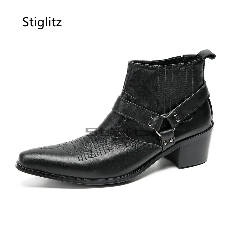 Botas de hombre de cuero negro - Embroidery On Leather reseña y precio