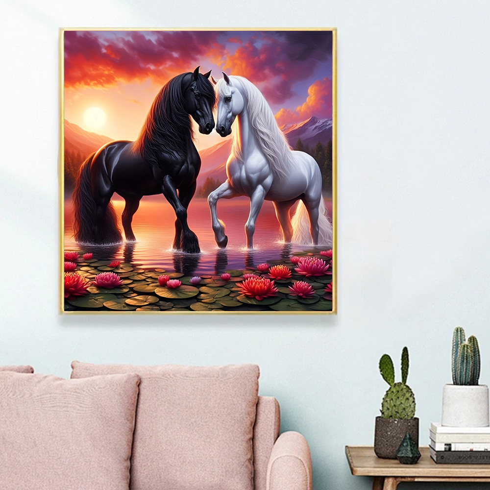 Huacan-Conjunto de pintura de  - Embroidery Horse reseña y precio