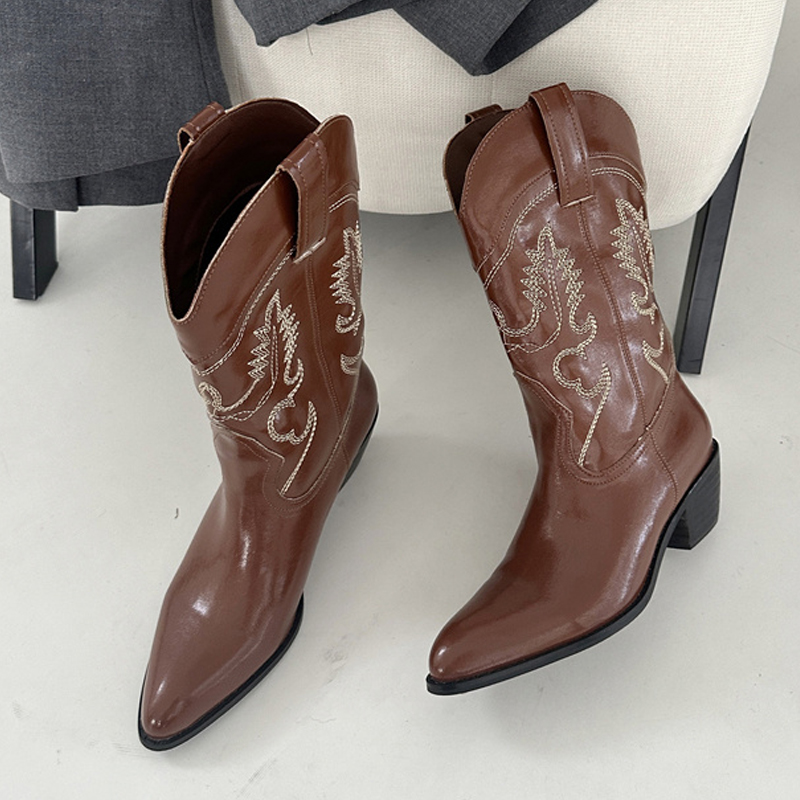 Botas occidentales de cuero ro - Embroidery On Leather reseña y precio