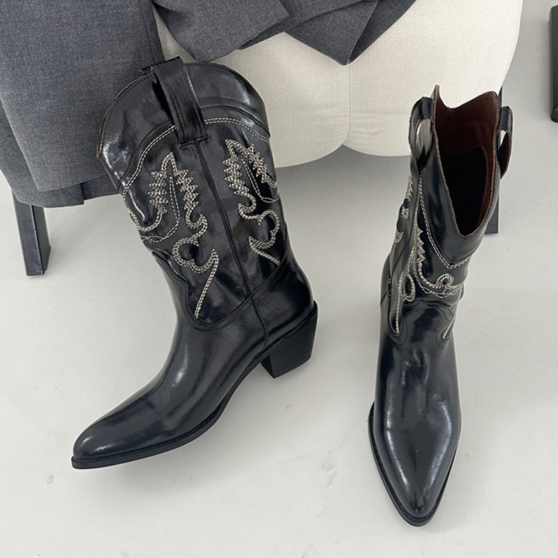 Botas occidentales de cuero ro - Embroidery On Leather reseña y precio