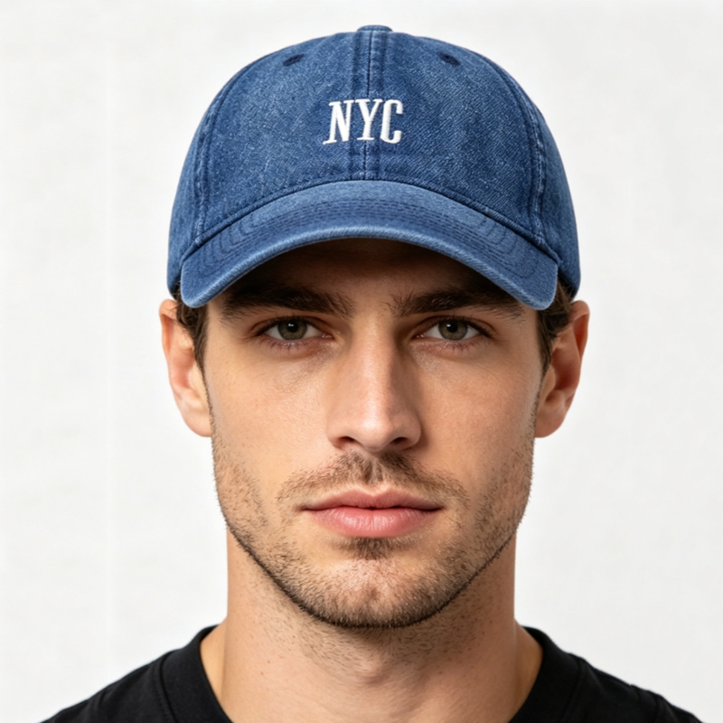 Gorra de béisbol de mezclilla  - Embroidery Nyc reseña y precio