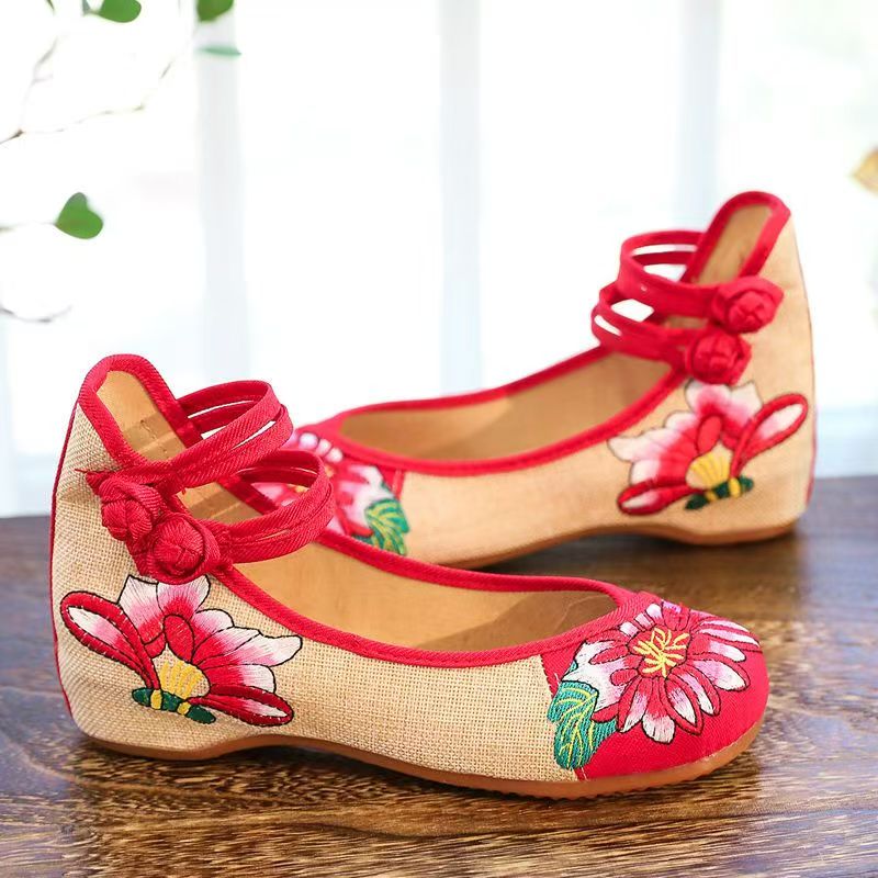 Zapatos de cuña de tela bordad - Embroidery Horse reseña y precio